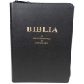 Biblie mare, editie de lux, cu explicatii si concordanta, coperta din piele cu fermoar